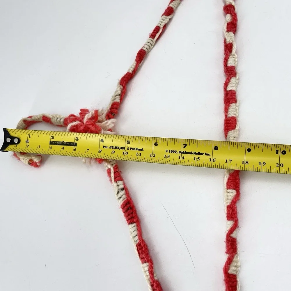 Vtg Crochet Yarn Covered Hangers Pom Pom Sturdy Double Wire Anti Slip Boho